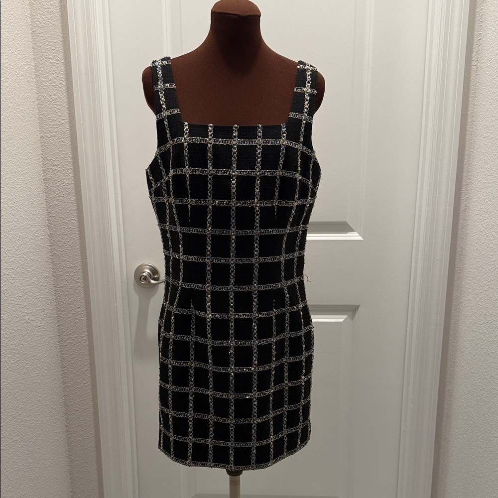 Jason Wu golden Tweed medium mini dress black